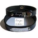 Handwriting Leather Bracelet Personalized Leather Bracelet Id Bracelet for Mem