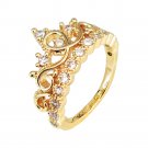 Fashion Woman Crown Princess Ring with Crystal Shining Ring for Girls Sisters
