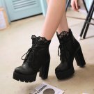Lacy Leather Platform Boots