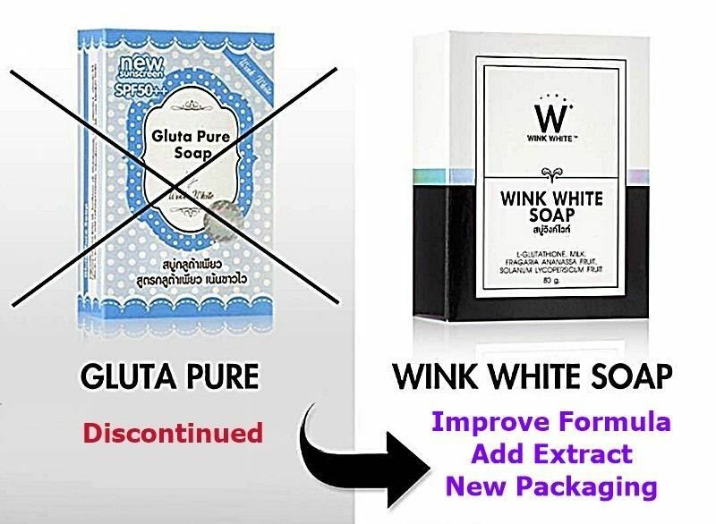 Gluta Skin Beauty Pure Soap WINK WHITE Body Bleaching Whitening Anti Aging 80 G.