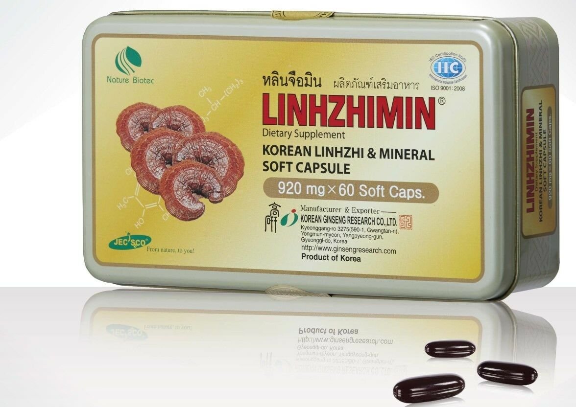 LINHZHIMIN Dietary Supplement Korean Linhzhi & Mineral Soft Capsule 60