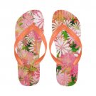 Flip Flops for Men and Women Pink Flower Painting Unique Design Couple Slippers