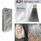 Berina A21 Light Grey Silver Permanent Hair Dye Color Cream Unisex - Punk Style