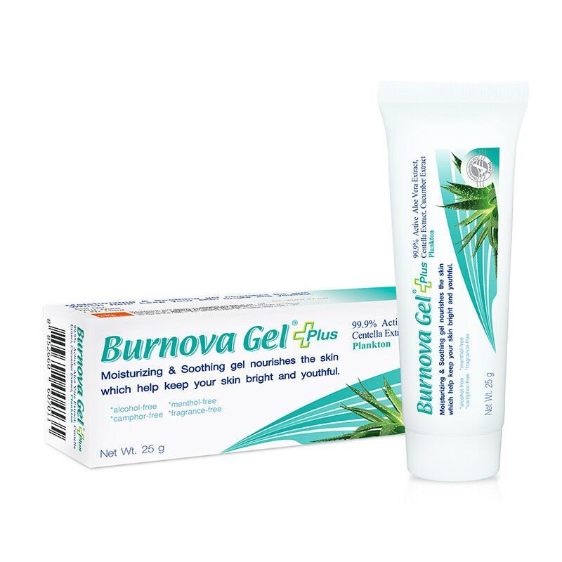 Burnova Gel Plus Aloe Vera Centella Cucumber Plankton Extract for Burns 25 grams