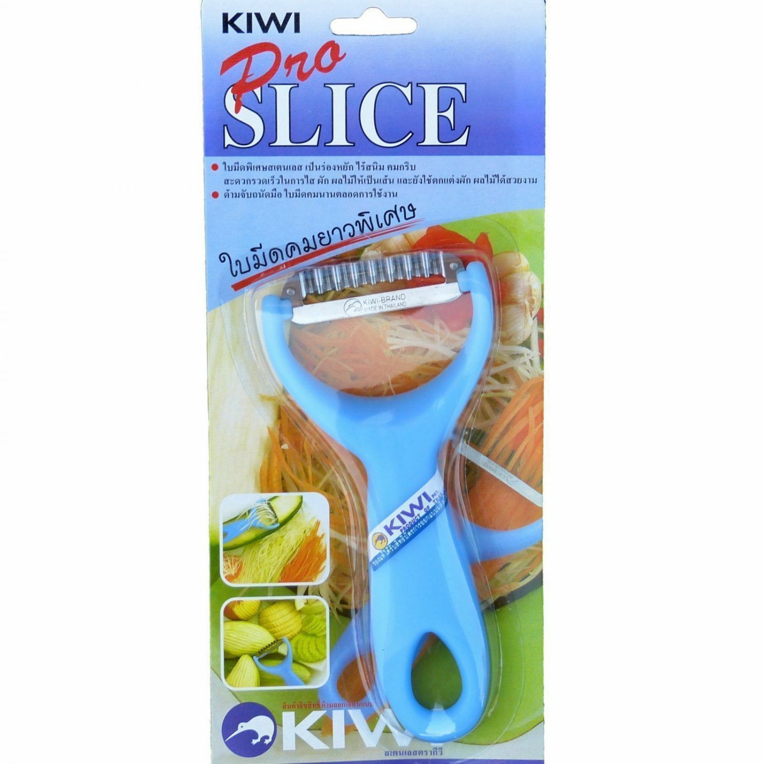 Kiwi Pro Slice Thai Papaya Salad Knife with zigzag blade fruit vegetable peeler
