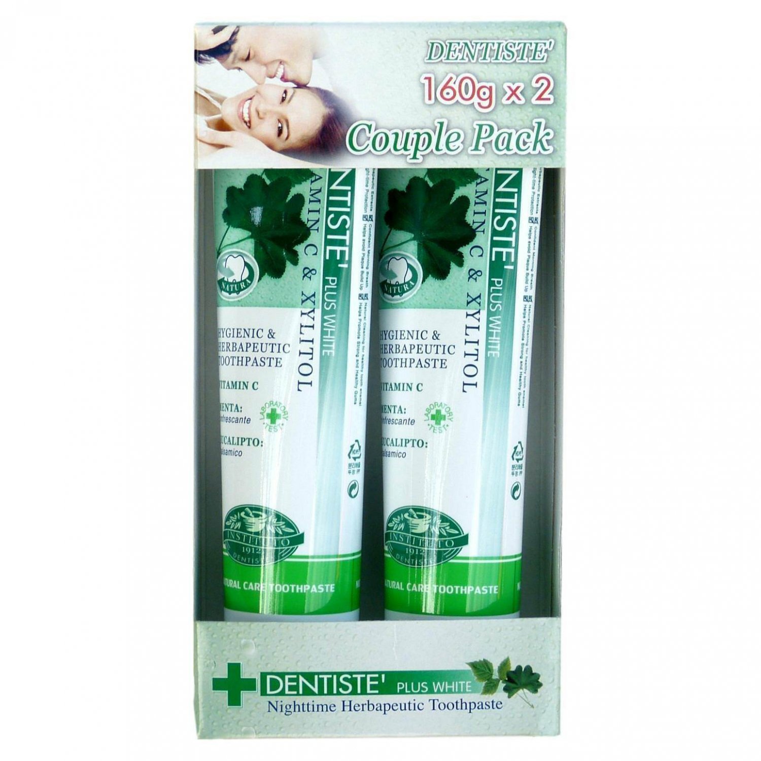 Dentiste Plus White Fluoride Free Antibacterial Toothpaste 160 grams Pack of 2
