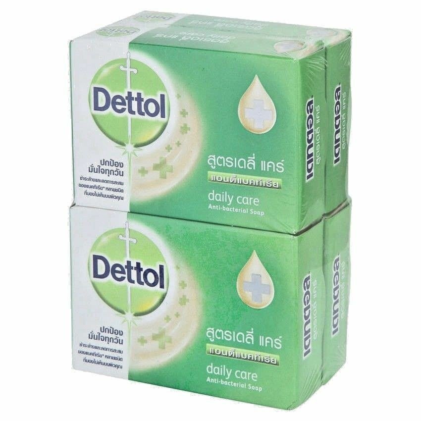 Dettol Anti Bacterial Bar Soap Daily Care 65 gram bars (Pack of 4)