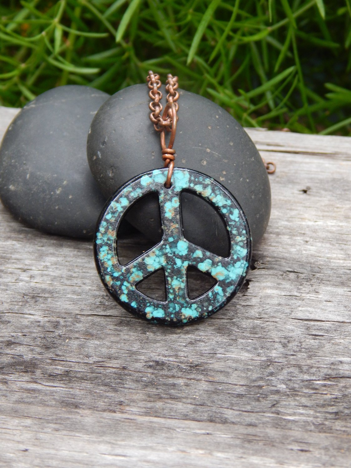 Peace sign necklace, hippie pendant, hippie jewelry, hippie gift, pe
