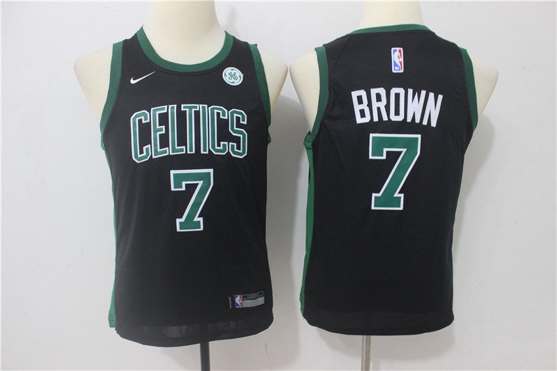 Youth 2018 Boston Celtics #7 Jaylen Brown black basketball jersey