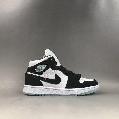 Air Jordan 1 Mid SE “Panda” White Black-Teal Tin BQ6931-103