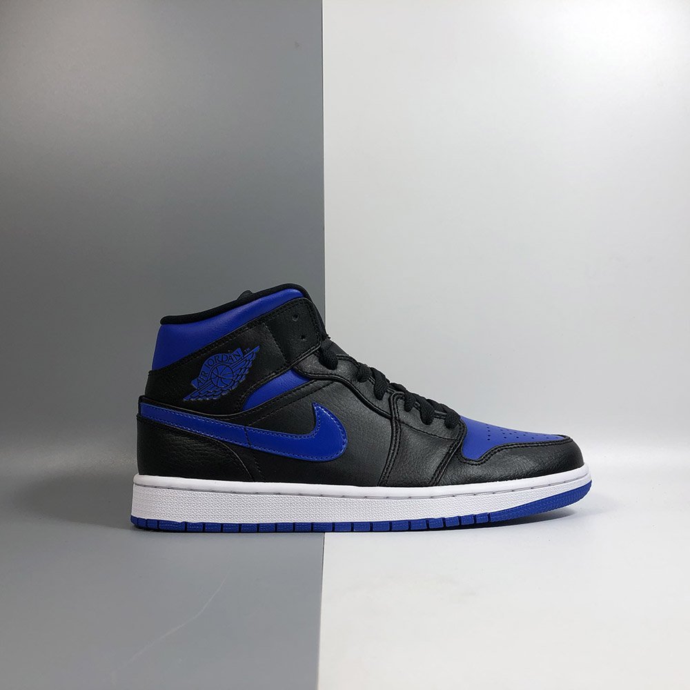 Air Jordan 1 Mid Royal Black Blue 068