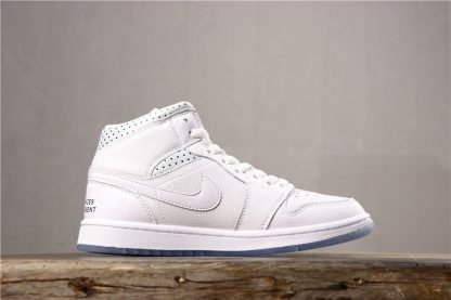 2019 Air Jordan 1 Mid Nos Differences Nous Unissent White Midnight Navy  Metallic Red Bronze CI9100 100 - Febsale