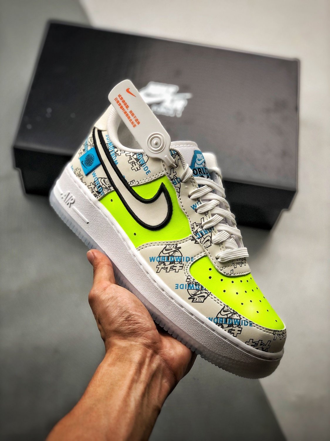 Nike Air Force 1 Low “Worldwide” Black Flash Crimson-Green Strike For Sale