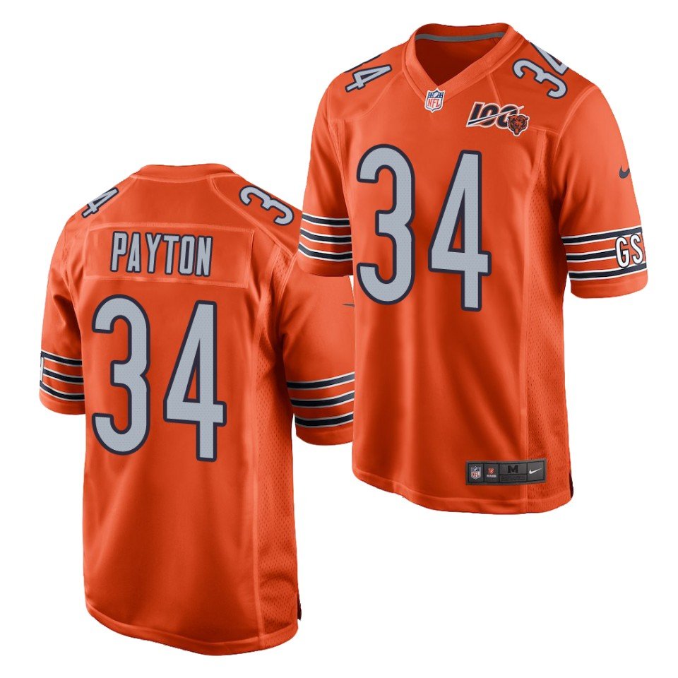 Elite Youth Walter Payton Navy/Orange Jersey - #34 Football Chicago Bears  Fadeaway