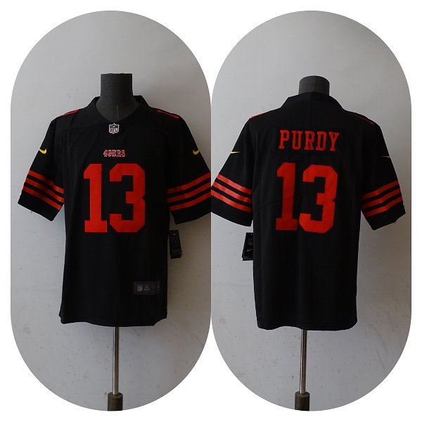 MENS 49ERS BROCK PURDY #13 BLACK JERSEY – PHRESHC0