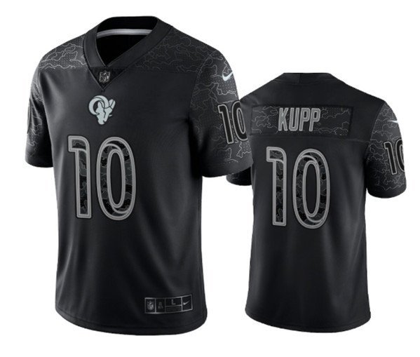 Los Angeles Rams #10 Cooper Kupp Black Reflective Limited Stitched Men ...