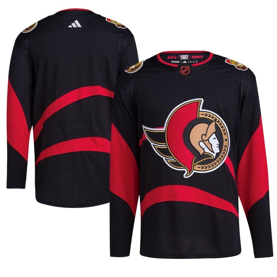 Custom Ottawa Senators Your Name Black Reverse Retro 2.0 Stitched Blank Hockey Men's Jersey