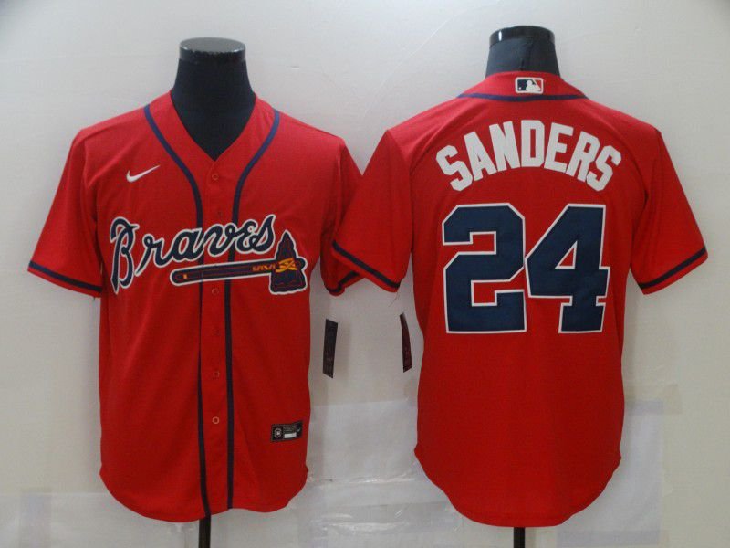 Mens Deion Sanders Atlanta Braves NO.24 Baseball Jersey All - Inspire Uplift