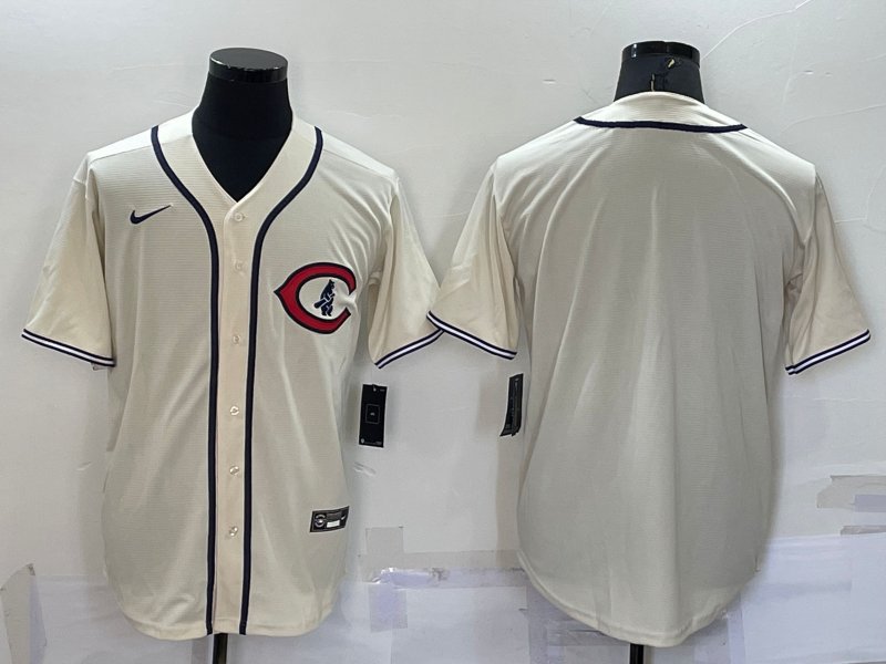 NIKE CHICAGO CUBS 2022 FIELD OF DREAMS REPLICA BLANK JERSEY SZ LARGE CREAM