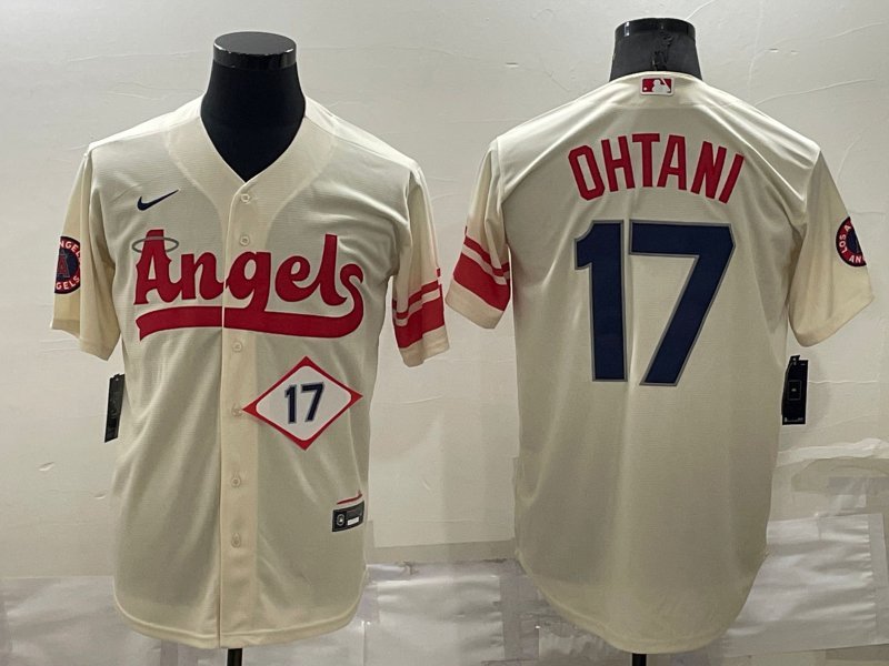 Baseball Los Angeles Angels #17 Shohei Ohtani Cream Stitched 2022 City  Connect Jersey Men Youth Women