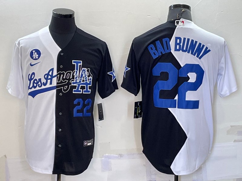 Youth Los Angeles Dodgers #22 Bad Bunny White Green Two Tone 2022