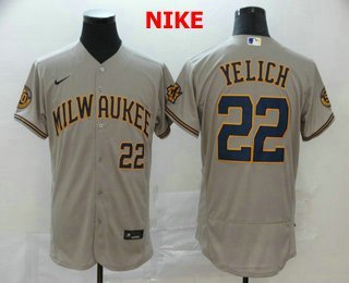 Nike Youth Milwaukee Brewers Christian Yelich #22 2022 City Connect Cool  Base Jersey