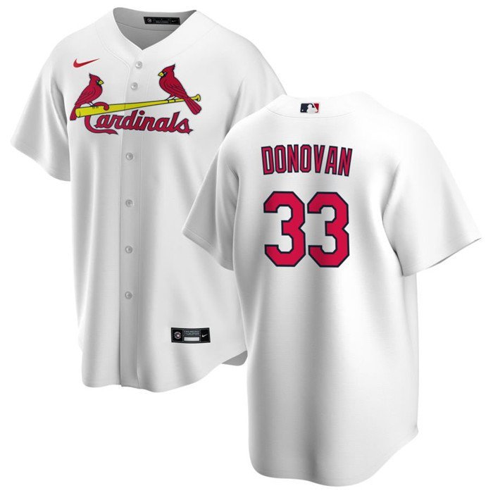 Nike Youth St. Louis Cardinals Brendan Donovan #33 White Home Cool Base  Jersey