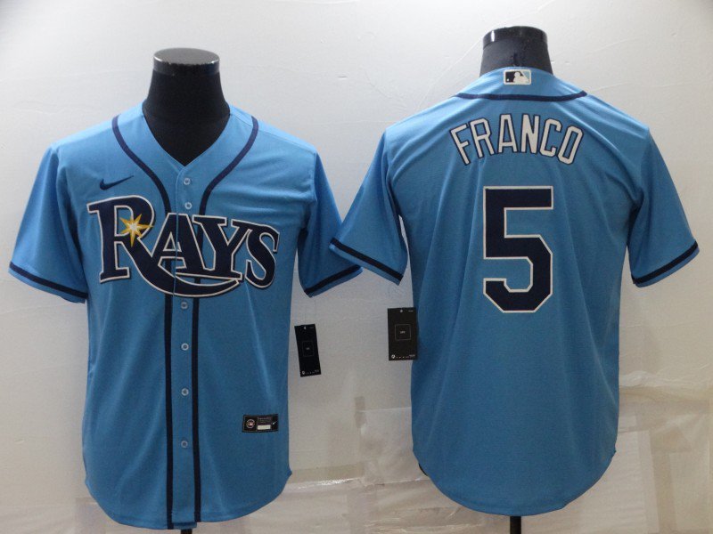 Wander Franco Jersey Tampa Bay Rays #5 Baby Blue Light Blue Large