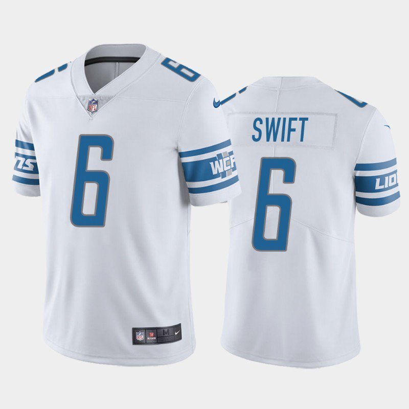 Men's Nike D'Andre Swift White Detroit Lions Game Jersey