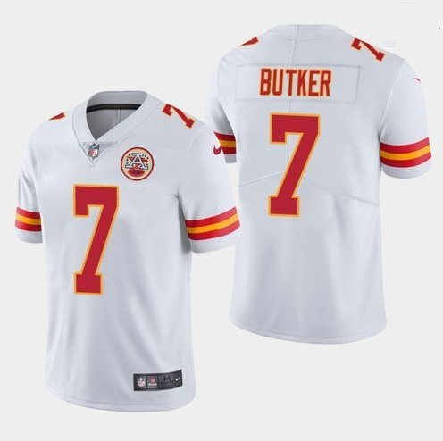 Limited Men's Harrison Butker White Road Jersey - #7 Football Kansas City  Chiefs 100th Season Vapor Untouchable Size 40/M