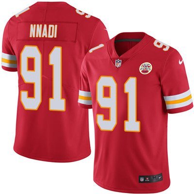 Kansas City Chiefs #91 Derrick Nnadi Red Team Color Stitched Vapor ...