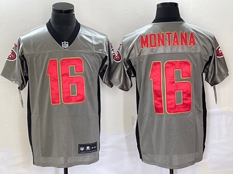 Youth Nike San Francisco 49ers 16 Joe Montana Grey Shadow NFL Elite Jersey