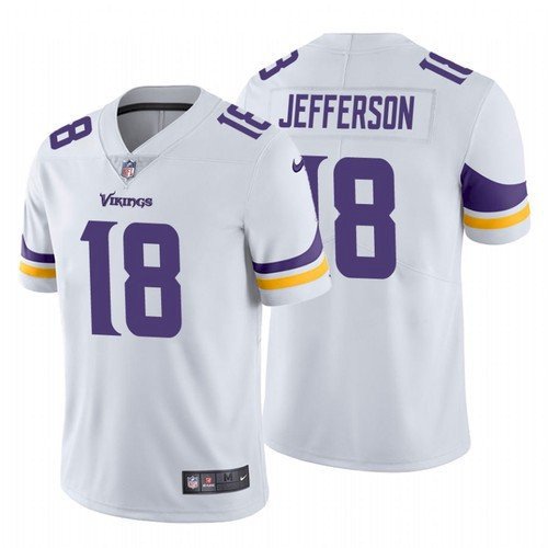 Minnesota Vikings Justin Jefferson #18 Nike Men's White NFL Vapor Limited  Jersey