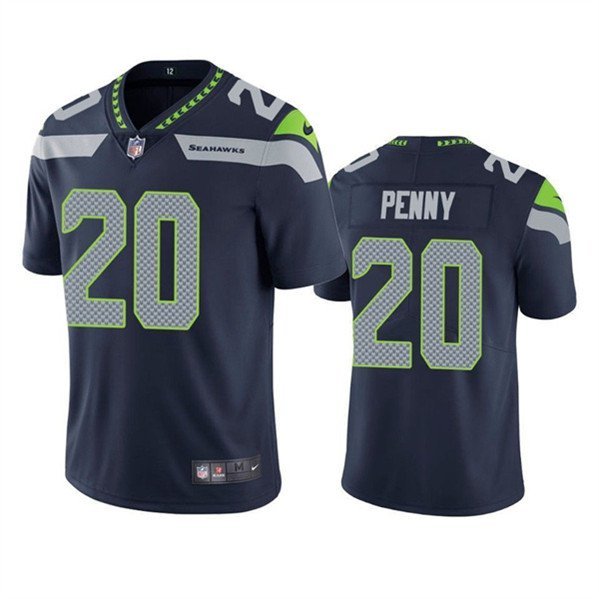 Limited Youth Rashaad Penny Navy Blue Home Jersey - #20 Football Seattle  Seahawks 100th Season Vapor Untouchable Size S(10-12)