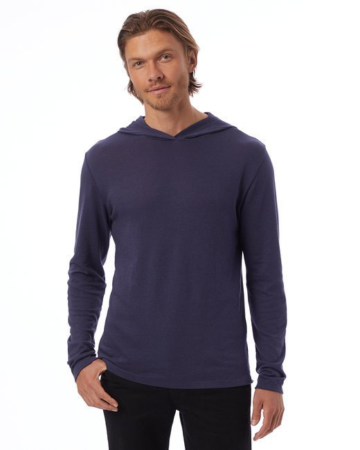 Adult Keeper Vintage Jersey Hooded Pullover T-Shirt - BLACK - 2XL NAVY L