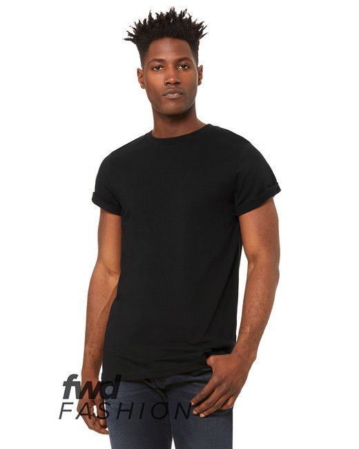 FWD Fashion Unisex Jersey Rolled Cuff T-Shirt - BLACK - XS BLACK XL