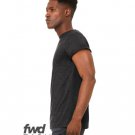 FWD Fashion Unisex Jersey Rolled Cuff T-Shirt - BLACK - XS DARK GRY HEATHER XL