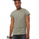 FWD Fashion Unisex Jersey Rolled Cuff T-Shirt - BLACK - XS HEATHER STONE S