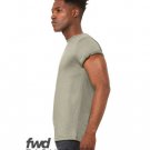 FWD Fashion Unisex Jersey Rolled Cuff T-Shirt - BLACK - XS HEATHER STONE XS