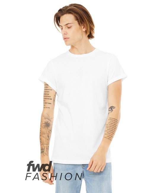 FWD Fashion Unisex Jersey Rolled Cuff T-Shirt - BLACK - XS WHITE XS