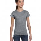 Girls' Fine Jersey T-Shirt - AQUA - XS GRANITE HEATHER S