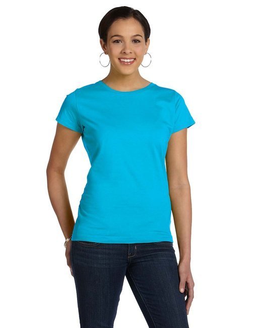 Ladies' Fine Jersey T-Shirt - VINTAGE BURGUNDY - XS AQUA 2XL