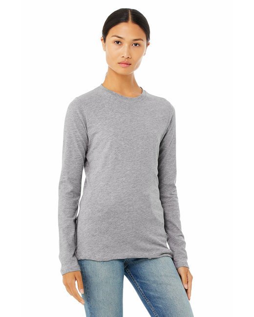 Ladies' Jersey Long-Sleeve T-Shirt - BLACK - S ATHLETIC HEATHER L