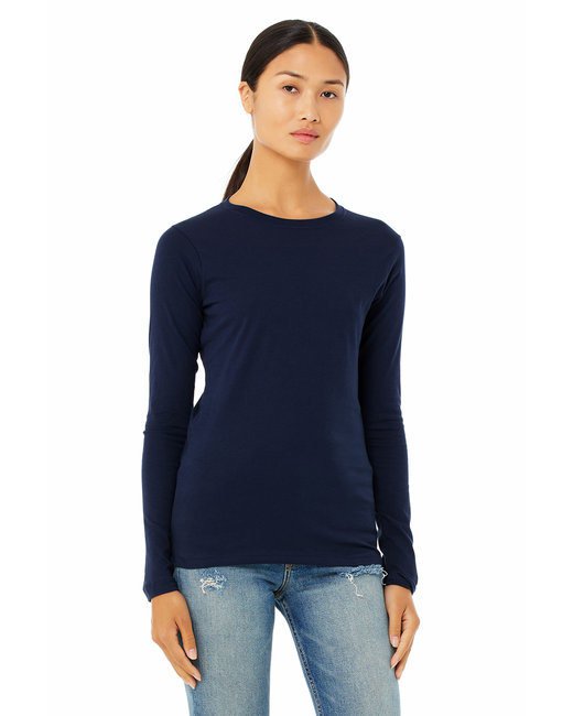 Ladies' Jersey Long-Sleeve T-Shirt - BLACK - S NAVY S