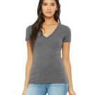 Ladies' Jersey Short-Sleeve Deep V-Neck T-Shirt - BERRY - S DEEP HEATHER L