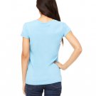 Ladies' Jersey Short-Sleeve V-Neck T-Shirt - DARK GRY HEATHER - S OCEAN BLUE S