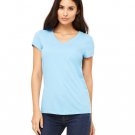 Ladies' Jersey Short-Sleeve V-Neck T-Shirt - DARK GRY HEATHER - S OCEAN BLUE XL