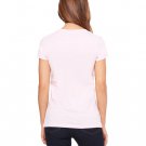 Ladies' Jersey Short-Sleeve V-Neck T-Shirt - DARK GRY HEATHER - S PINK M