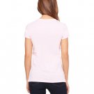Ladies' Jersey Short-Sleeve V-Neck T-Shirt - DARK GRY HEATHER - S PINK XL