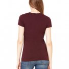 Ladies' Jersey Short-Sleeve V-Neck T-Shirt - DARK GRY HEATHER - S PLUM M